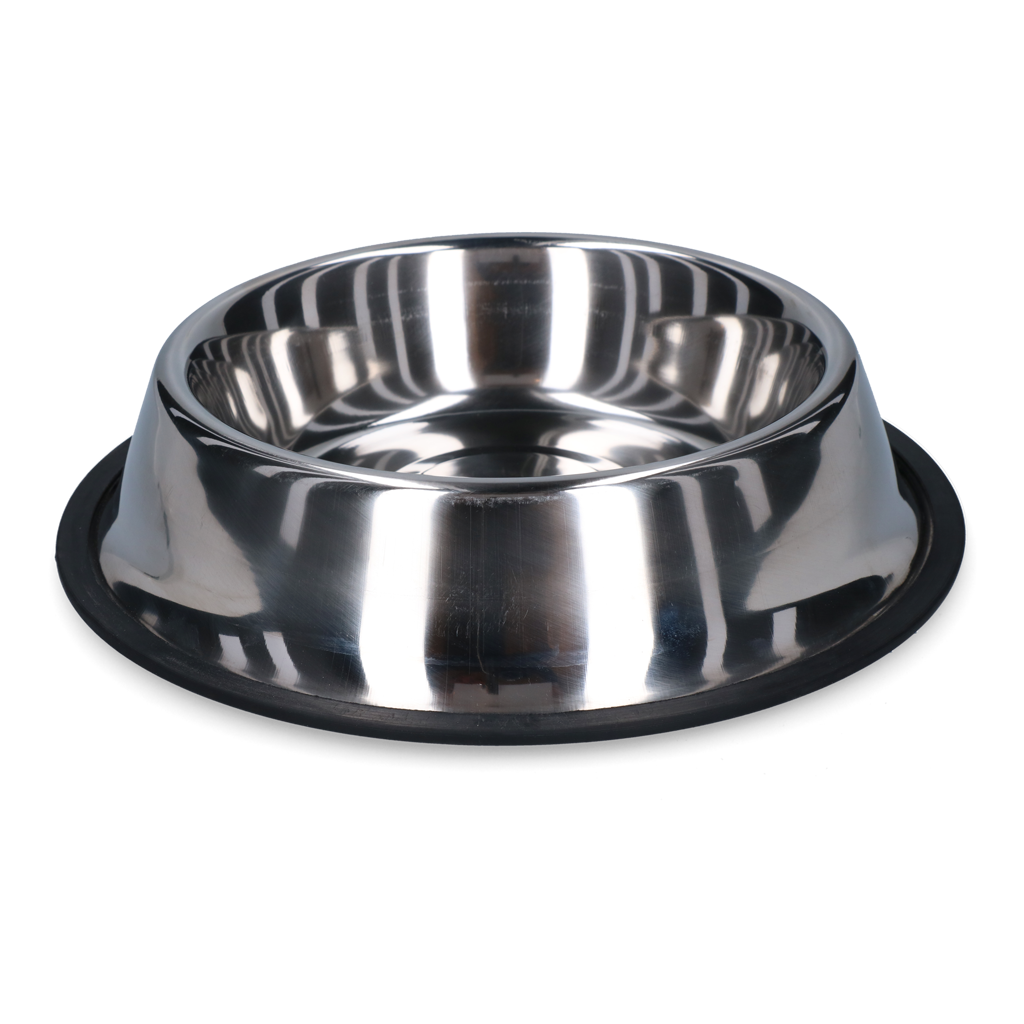 Voer of drinkbak RVS met antislip 450ml - 19cm