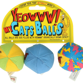 Yeowww speelgoed ballen - 100% gevuld met catnip ( 3 stuks )