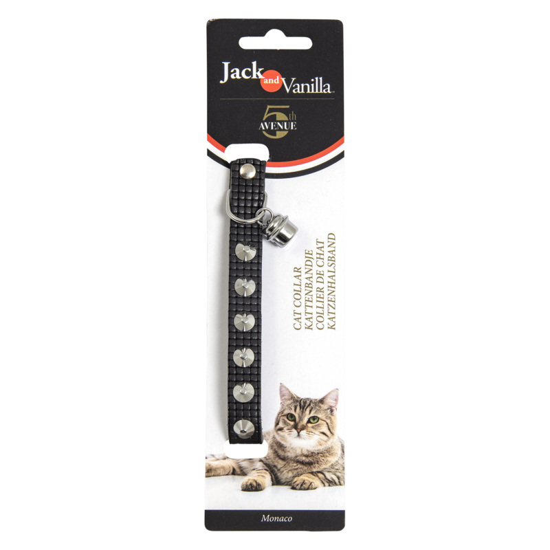 JV MONACO Kattenhalsband Zwart-14mmx30cm