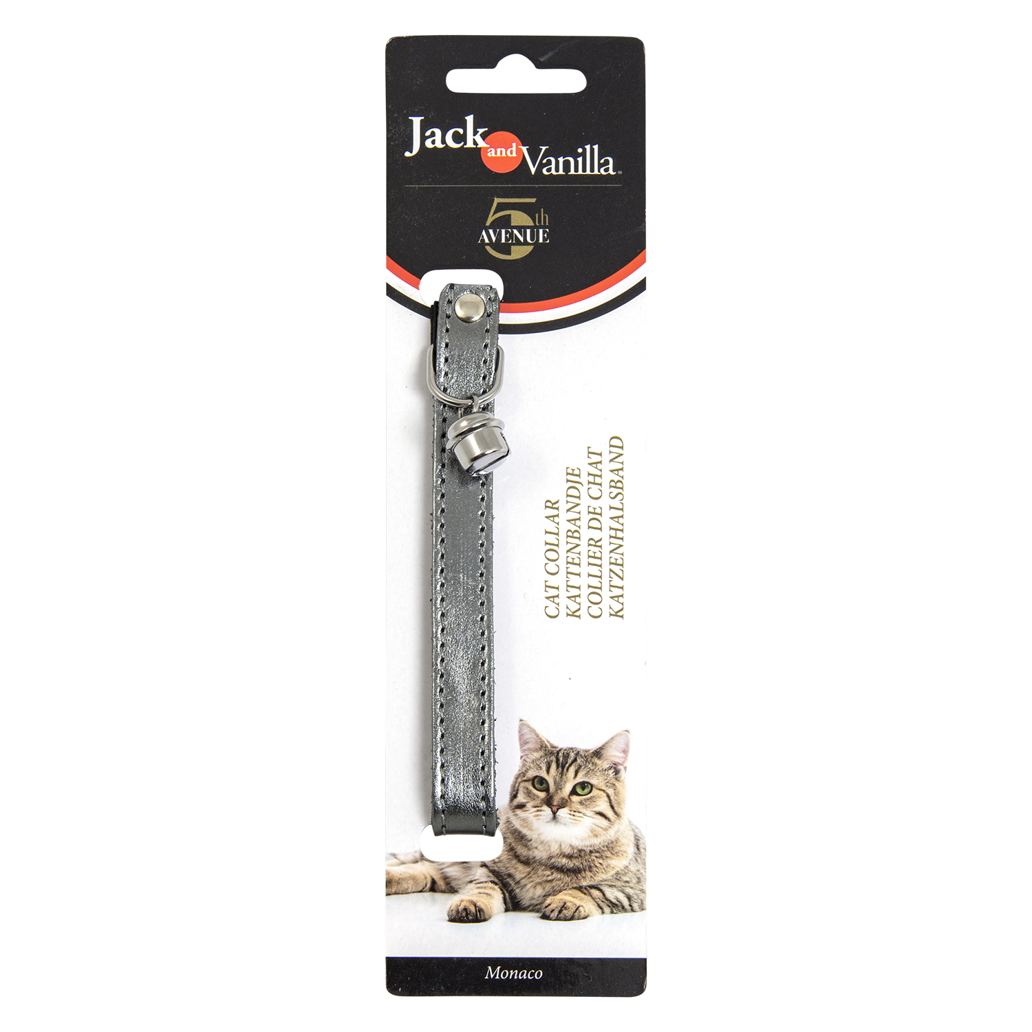 JV MONACO Kattenhalsband Zilver-14mmx30cm