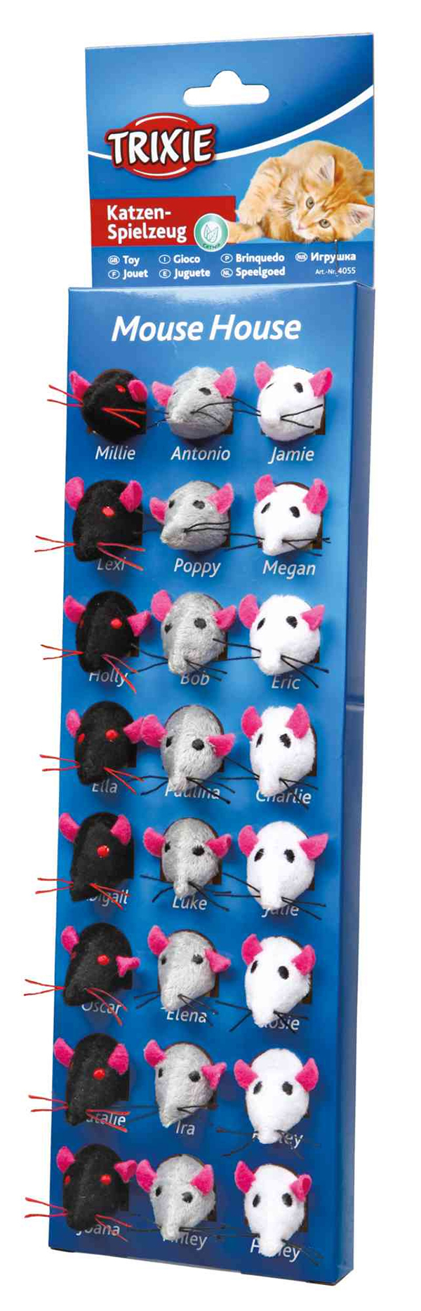 Trixie pluche muizen assorti 5 CM 24 ST