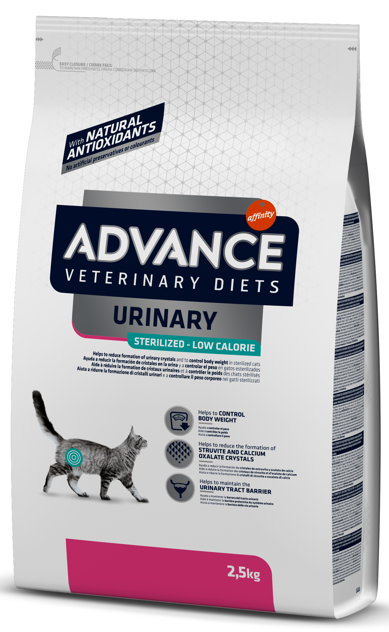 Advance veterinary diet cat urinary sterilized minder calorieën 2.5 KG