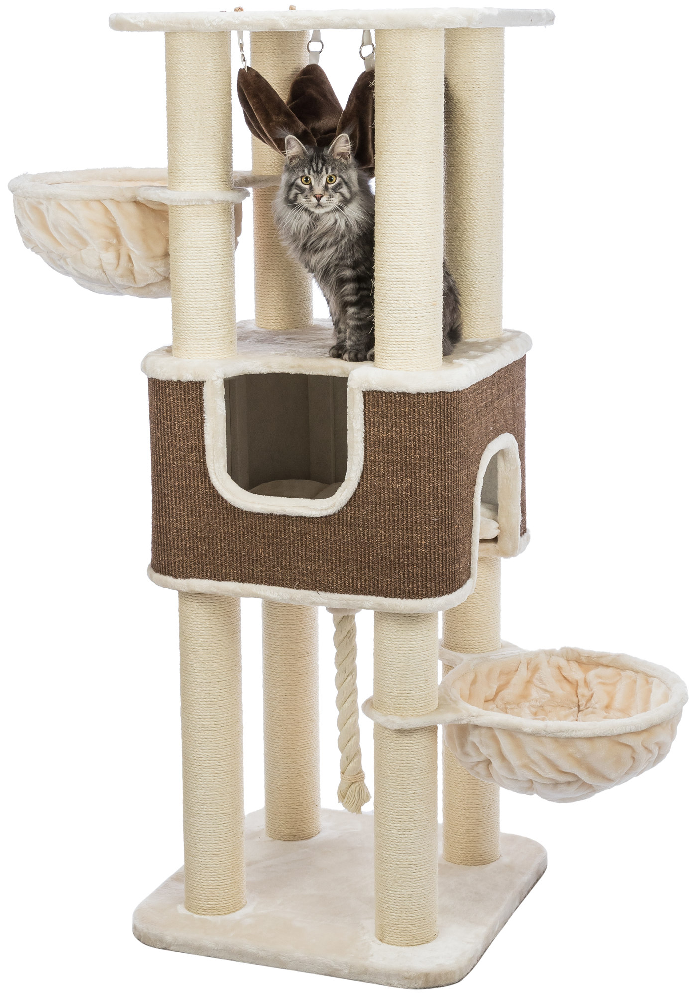 Trixie krabpaal xxl humberto creme / donkerbruin 68X68X174 CM
