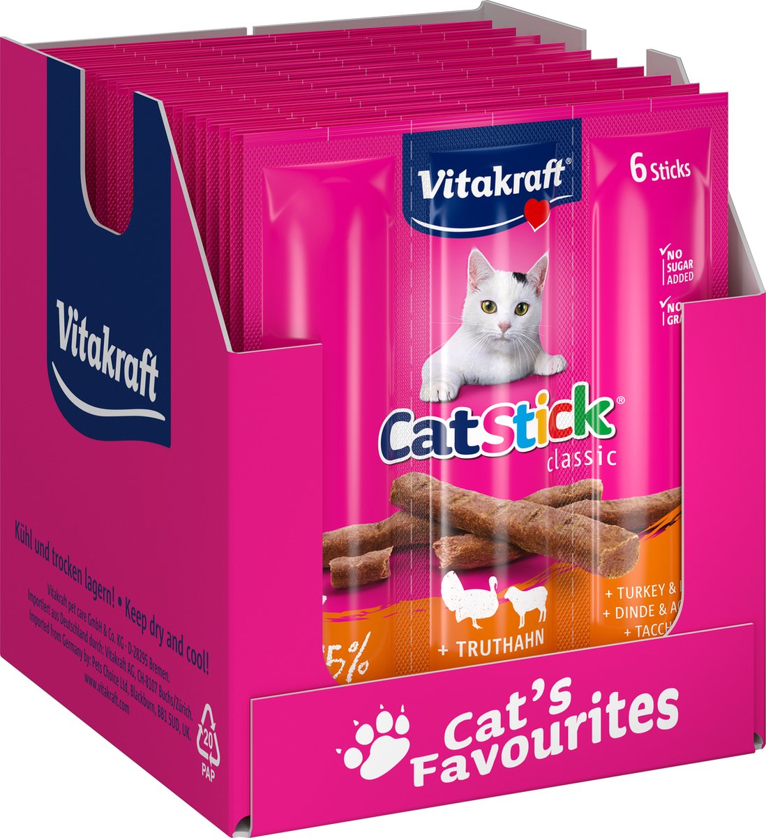 Vitakraft cat-stick mini kalkoen met lam 20X3 ST