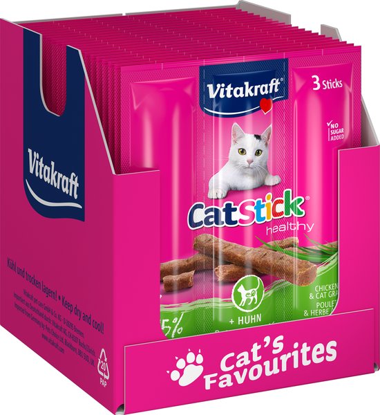 Vitakraft cat-stick mini kip / kattengras 20X3 ST