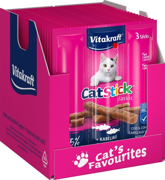 Vitakraft cat-stick mini kabeljauw met tonijn 20X3 ST