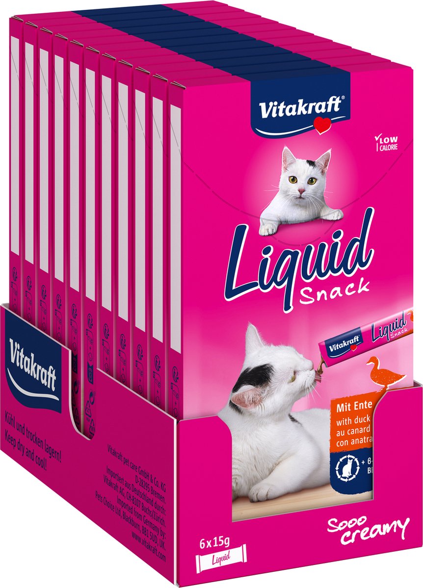 Vitakraft cat liquid snack eend & b-glucaan 11X6 ST