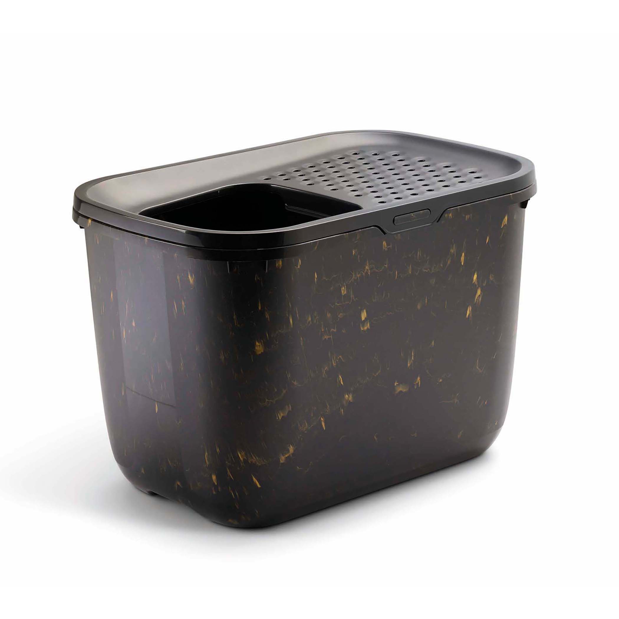 Savic kattenbak hop in marble zwart / goud 58.8X39X39.5 CM
