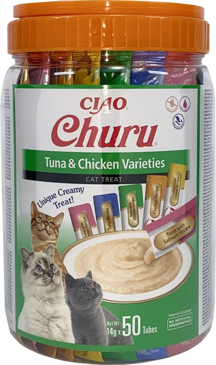 Inaba churu multipack tuna & chicken varieties 50X14 GR