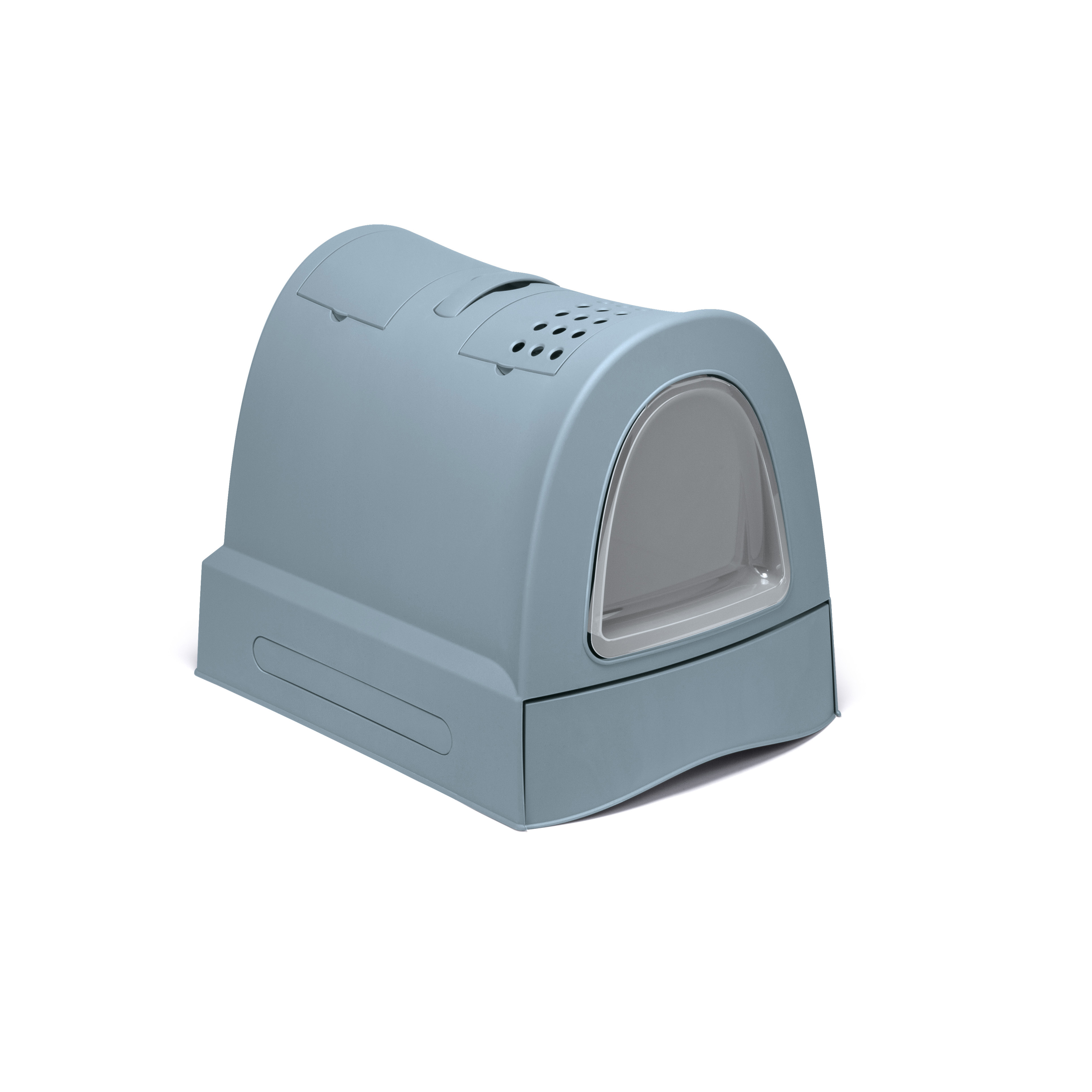 Imac kattenbak zuma 2nd life met schuiflade avio blauw 40X56X42.5 CM